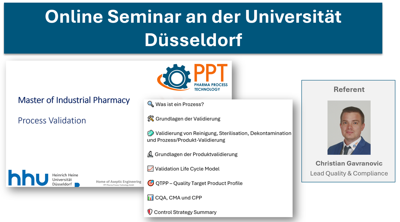 Online-Vortrag an der Uni Düsseldorf zum Thema Process Validation
