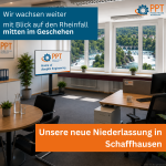 Wir wachsen weiter in der Schweiz – mit Blick auf den Rheinfall, mitten im Geschehen